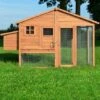 BB-LOISIRCD Poulailler De Luxe En Bois Pour Jardin Exterieur 2-5 Poules Cage Canard 2 Perchoir Nichoir 190 X 67 X 117 Cm