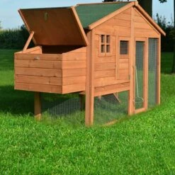 BB-LOISIRCD Poulailler De Luxe En Bois Pour Jardin Exterieur 2-5 Poules Cage Canard 2 Perchoir Nichoir 190 X 67 X 117 Cm -POULAILLER ET ÉLEVAGE DE LA BASSE-COUR Ventes 10088682 4