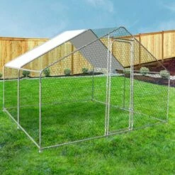 IDMARKET Enclos Poulailler 9 M² Parc Grillagé 3x3 M Acier Galvanisé - Naturel -POULAILLER ET ÉLEVAGE DE LA BASSE-COUR Ventes 10649286 5