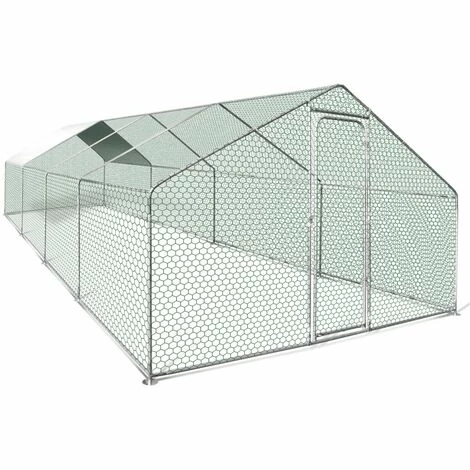 IDMARKET Enclos Poulailler 24 M² Parc Grillagé 8x3 M Acier Galvanisé - Naturel 2 IDMARKET Enclos Poulailler 24 M² Parc Grillagé 8x3 M Acier Galvanisé - Naturel – Image 2