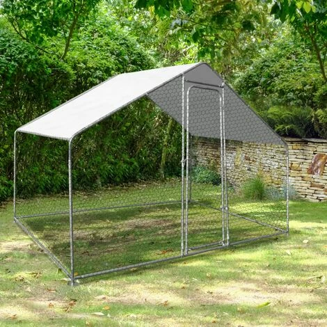 IDMARKET Enclos Poulailler 3 M² Parc Grillagé 2,20x1,4 M Acier Galvanisé - Naturel 5 IDMARKET Enclos Poulailler 3 M² Parc Grillagé 2,20x1,4 M Acier Galvanisé - Naturel – Image 5