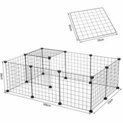 PawHut Cage Parc Enclos Pour Animaux Domestiques L 106 X L 73 X H 36 Cm Bords Arrondis Fil Métallique Noir 55 - Noir -POULAILLER ET ÉLEVAGE DE LA BASSE-COUR Ventes 12311127 3