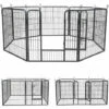 MUCOLA 8 Eléments 80x80cm Parc Pour Chiot, Clôture Pour, Enclos En Argent, Barrière Pour, Roue Libre