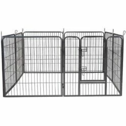MUCOLA 8 Eléments 80x80cm Parc Pour Chiot, Clôture Pour, Enclos En Argent, Barrière Pour, Roue Libre -POULAILLER ET ÉLEVAGE DE LA BASSE-COUR Ventes 12668491 3