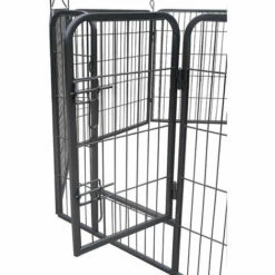 MUCOLA 8 Eléments 80x80cm Parc Pour Chiot, Clôture Pour, Enclos En Argent, Barrière Pour, Roue Libre -POULAILLER ET ÉLEVAGE DE LA BASSE-COUR Ventes 12668491 5