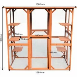 WILTEC Enclos Extérieur Parc Pour Chat Résistant Aux Intempéries 180 X 88 X 169 Cm Avec 6 Zones De Repos -POULAILLER ET ÉLEVAGE DE LA BASSE-COUR Ventes 13207777 4