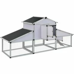 VidaXL Poulailler Avec Rampes Et Nichoir Aluminium - Blanc -POULAILLER ET ÉLEVAGE DE LA BASSE-COUR Ventes 1442771 4