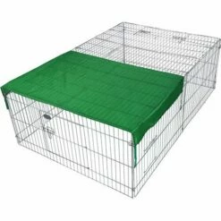 WILTEC Parc Enclos Petits Animaux Domestiques 216 X 116 X 65 Cm Clôture Protection Solaire Verrouillable