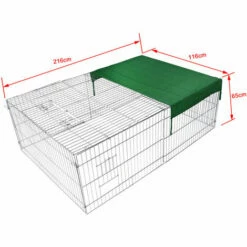 WILTEC Parc Enclos Petits Animaux Domestiques 216 X 116 X 65 Cm Clôture Protection Solaire Verrouillable -POULAILLER ET ÉLEVAGE DE LA BASSE-COUR Ventes 14647839 5