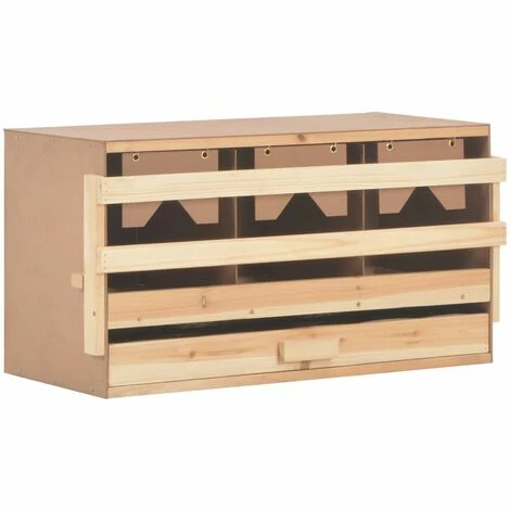 Pondoir 3 Compartiments 72x33x38 Cm Pinède Solide VidaXL 2 Pondoir 3 Compartiments 72x33x38 Cm Pinède Solide VidaXL – Image 2