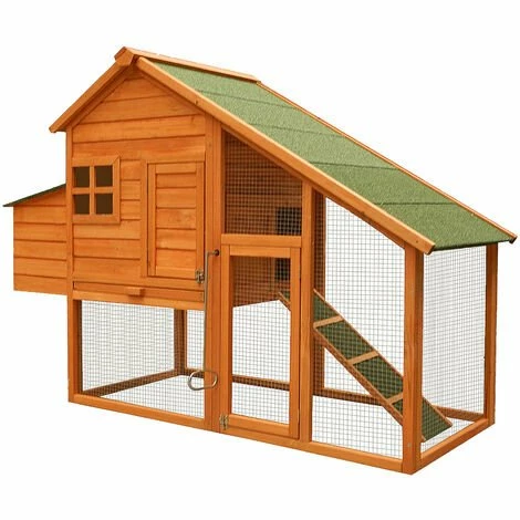 WILTEC Poulailler Avec Nichoir & Enclos Bois D’épicéa 1720x660x1200 Mm Grillage Bac à Crottes Galvanisé 1 WILTEC Poulailler Avec Nichoir & Enclos Bois D’épicéa 1720x660x1200 Mm Grillage Bac à Crottes Galvanisé