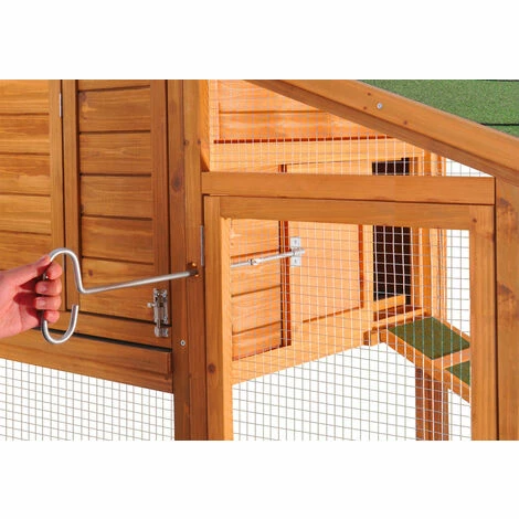 WILTEC Poulailler Avec Nichoir & Enclos Bois D’épicéa 1720x660x1200 Mm Grillage Bac à Crottes Galvanisé 3 WILTEC Poulailler Avec Nichoir & Enclos Bois D’épicéa 1720x660x1200 Mm Grillage Bac à Crottes Galvanisé – Image 3