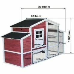 WILTEC Poulailler XXL Avec Nichoir & Abri Spacieux Bois D'épicéa Avec Toit En Bitume 2010x813x1165mm -POULAILLER ET ÉLEVAGE DE LA BASSE-COUR Ventes 1526572 4