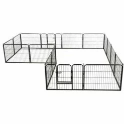 VidaXL Parc Pour Chiens 16 Panneaux Acier 60 X 80 Cm Noir -POULAILLER ET ÉLEVAGE DE LA BASSE-COUR Ventes 15278341 4