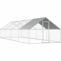 VidaXL Poulailler D'extérieur 2,75 X 8 X 1,92 M Acier Galvanisé - Argent