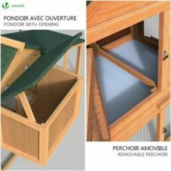 VOUNOT Poulailler En Bois XL Avec Pondoir Et Perchoir -POULAILLER ET ÉLEVAGE DE LA BASSE-COUR Ventes 16517335 4