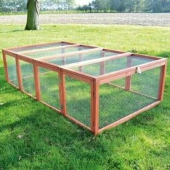 BB-LOISIRAM Clapier Lapins Rabbit Run 2020 Exterieur- Cage Mobile -Couleur Bois