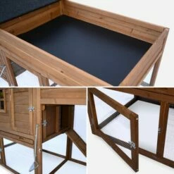 ALICE'S GARDEN Poulailler En Bois Avec Carré Potager CAMPINE, 3 Poules, Cage à Poule Avec Enclos, Poulailler Avec Jardinière - Bois -POULAILLER ET ÉLEVAGE DE LA BASSE-COUR Ventes 16770478 4