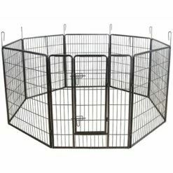 HELLOSHOP26 Parc Enclos Cage Pour Chiens Chiots Animaux De Compagnie 163 X 163 Cm Gris - Gris