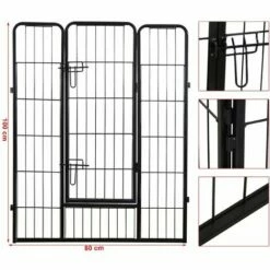 HELLOSHOP26 Parc Enclos Cage Pour Chiens Chiots Animaux De Compagnie 163 X 163 Noir - Noir -POULAILLER ET ÉLEVAGE DE LA BASSE-COUR Ventes 1678181 4