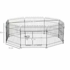 PawHut Parc Enclos Pour Chiens Chiots Animaux Domestiques Diamètre 158 Cm 8 Panneaux 71L X 61H Cm Noir -POULAILLER ET ÉLEVAGE DE LA BASSE-COUR Ventes 17063393 3