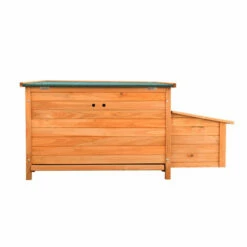 WILTEC Poulailler Marron Rougeâtre Bois 136x74x70cm Nichoir Bac Amovible Nettoyage Abri Niche Maisonnette -POULAILLER ET ÉLEVAGE DE LA BASSE-COUR Ventes 17613614 4