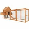 WILTEC Poulailler 310x150x150cm Bois Nichoir & Enclos Bac Amovible Nettoyage Abri & Enclos