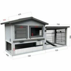 WILTEC Poulailler Gris Clair 144x52,5x68,5 Cm Bois Nichoir & Enclos Bac Amovible Nettoyage Cage Basse-cour 9 WILTEC Poulailler Gris Clair 144x52,5x68,5 Cm Bois Nichoir & Enclos Bac Amovible Nettoyage Cage Basse-cour -POULAILLER ET ÉLEVAGE DE LA BASSE-COUR Ventes 17741944 5