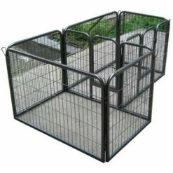 Bc-elec - 5663-1590 Parc à Chiots, Chiens Et Autres Animaux, 7 Panneaux, Modulable - Noir -POULAILLER ET ÉLEVAGE DE LA BASSE-COUR Ventes 178705 4