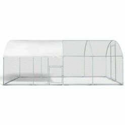 IDMARKET Enclos Poulailler Dôme 15 M² Parc Grillagé 3x5 M Avec Porte Latérale - Naturel -POULAILLER ET ÉLEVAGE DE LA BASSE-COUR Ventes 18322194 3