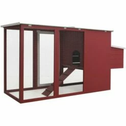 Poulailler D'extérieur Avec 1 Nichoir Rouge Bois VidaXL -POULAILLER ET ÉLEVAGE DE LA BASSE-COUR Ventes 18425806 4