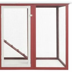 Poulailler D'extérieur Avec 1 Nichoir Rouge Bois VidaXL -POULAILLER ET ÉLEVAGE DE LA BASSE-COUR Ventes 18425806 5