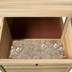 DEUBA Poulailler Mobile 220x125x118 Bois Avec Roues Pondoir Nichoirs Tiroir Coulissant Portes Protection En Bitume -POULAILLER ET ÉLEVAGE DE LA BASSE-COUR Ventes 18473795 4