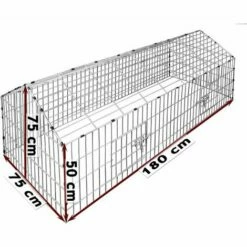 DEUBA Enclos Lapin Métal Extérieur Parc Clapier à Lapin 180x75cm Toit Amovible Bache Protection UV Inclus Vert -POULAILLER ET ÉLEVAGE DE LA BASSE-COUR Ventes 18476638 3
