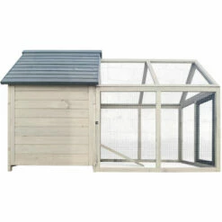 WILTEC Poulailler Bleu-gris 167x118x112cm Bois Nichoir & Enclos Bac Amovible Nettoyage Abri Basse-cour -POULAILLER ET ÉLEVAGE DE LA BASSE-COUR Ventes 18704483 5