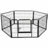 WYCTIN Hofuton 6 Panneaux Parc Chien Petits Animaux De Campagnie 60 Cm H Enclos Pour Chiots Chiens Pliabe Avec Porte En Métal Interieur Exterieur