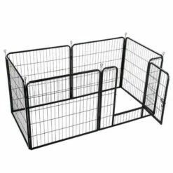 WYCTIN Hofuton 6 Panneaux Parc Chien Petits Animaux De Campagnie 60 Cm H Enclos Pour Chiots Chiens Pliabe Avec Porte En Métal Interieur Exterieur -POULAILLER ET ÉLEVAGE DE LA BASSE-COUR Ventes 19489075 5