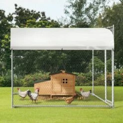 IDMARKET Enclos BOGOTA 4 M² Parc Grillagé 2x2x1,6 M Acier Galvanisé Avec Filet - Naturel -POULAILLER ET ÉLEVAGE DE LA BASSE-COUR Ventes 19996424 3