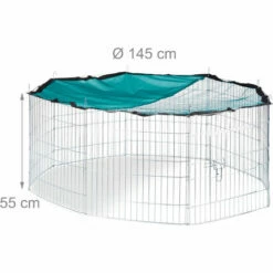 Relaxdays Cage Extérieur Lapin XL, Avec Filet, Enclos Pour Rongeurs, Avec Protection Contre Le Soleil, Ø 145 Cm, Zingué -POULAILLER ET ÉLEVAGE DE LA BASSE-COUR Ventes 20884377 4