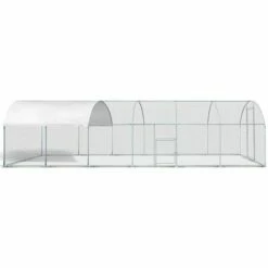 IDMARKET Enclos Poulailler Dôme 22,5 M² Parc Grillagé 3x7,5 M Avec Porte Latérale - Naturel -POULAILLER ET ÉLEVAGE DE LA BASSE-COUR Ventes 21649724 3