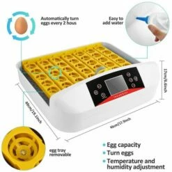 BETTER MAISON Oeufs Incubateur Numérique Automatique 32 Oeufs Pour Poulet Canards Oie Oiseau - Blanc -POULAILLER ET ÉLEVAGE DE LA BASSE-COUR Ventes 21675053 3