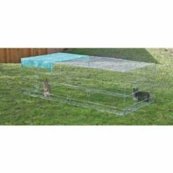 KERBL Enclos Extérieur Avec Toit Gris - Gris -POULAILLER ET ÉLEVAGE DE LA BASSE-COUR Ventes 2222973 3