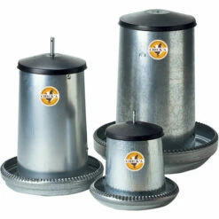 CHICK'A Nourrisseur à Trémie émaillé 25 L Pour 17 Poules - Gris -POULAILLER ET ÉLEVAGE DE LA BASSE-COUR Ventes 23546510 3