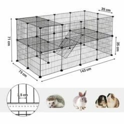 SONGMICS Enclos Modulable Pour Petits Animaux, Cage Intérieur, 2 Niveaux, Maillet En Caoutchouc Offert, Cochon D’Inde, Lapin, Assemblage Facile, 143 X 73 X 71 Cm (L X L X H), Noir LPI02H 8 SONGMICS Enclos Modulable Pour Petits Animaux, Cage Intérieur, 2 Niveaux, Maillet En Caoutchouc Offert, Cochon D’Inde, Lapin, Assemblage Facile, 143 X 73 X 71 Cm (L X L X H), Noir LPI02H -POULAILLER ET ÉLEVAGE DE LA BASSE-COUR Ventes 23734221 4
