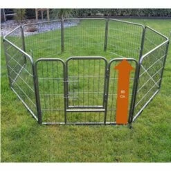 BBLOISIRAM Parc Enclos Pour Chiens Grillage Cage Clôture Intérieur Et Extérieur Hauteur 80cm Modèle Dog Run « M 481 »