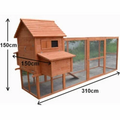 Melko Poulailler Avec Enclos Extérieur XXL Poulailler 310x150x150CM Avec 2 Nichoirs Clapier à Lapin Avec Rampe Et Couloir -POULAILLER ET ÉLEVAGE DE LA BASSE-COUR Ventes 24027958 5