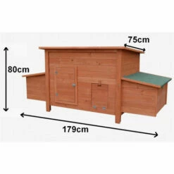 Melko Poulailler XXL 179 X 80 X 75 Cm Poulailler Avec Rampe Et 2 Nichoirs Volières En Bois -POULAILLER ET ÉLEVAGE DE LA BASSE-COUR Ventes 24031631 5