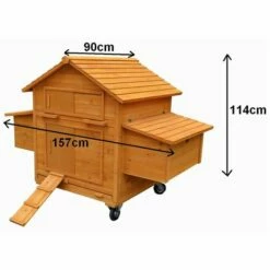 Melko Poulailler Pour 4 Poulets Roulants 157x90x114cm Poulailler En Bois Avec 2 Nichoirs -POULAILLER ET ÉLEVAGE DE LA BASSE-COUR Ventes 24031644 5