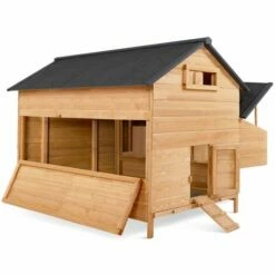 IDMARKET Poulailler Chalet 15 à 18 Poules Avec Pondoir En Bois - Naturel -POULAILLER ET ÉLEVAGE DE LA BASSE-COUR Ventes 24446975 4
