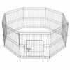 Yaheetech 8 Panneaux Parc Enclos Pliant Pour Chiens Chiots Petit Animaux Extérieur Interieur 61cm Clôture Grille En Métal Avec Porte